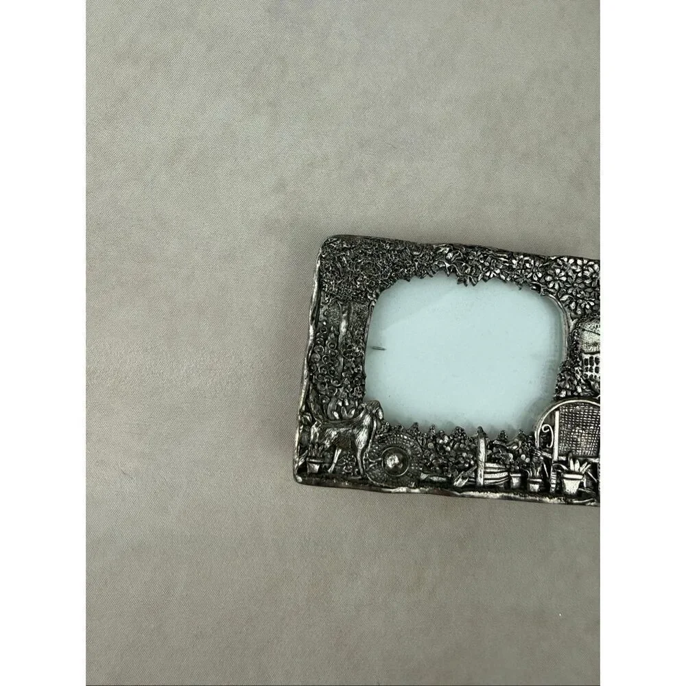 Vintage Sterling Silver Scene Wales Verse Silver Plated Picture Frame 3×2
